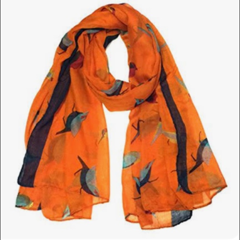 Wrapables Soft Viscose Bird Print Scarf Wrap - Picture 2 of 9